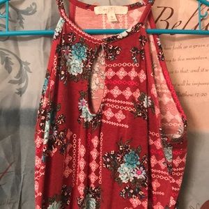 Mini dress flows at the bottom